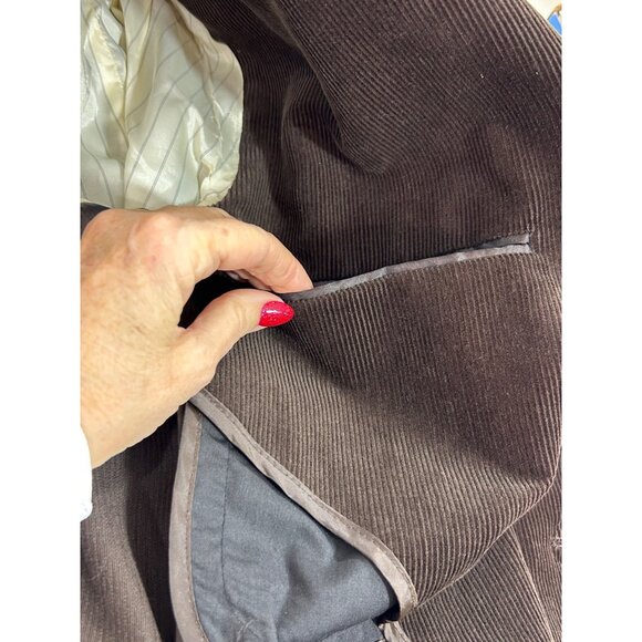 Tasso Elba Men’s Vtg Blazer Sports Coat Jacket M 39 -41 Brown Corduroy 3-Button - Picture 13 of 13
